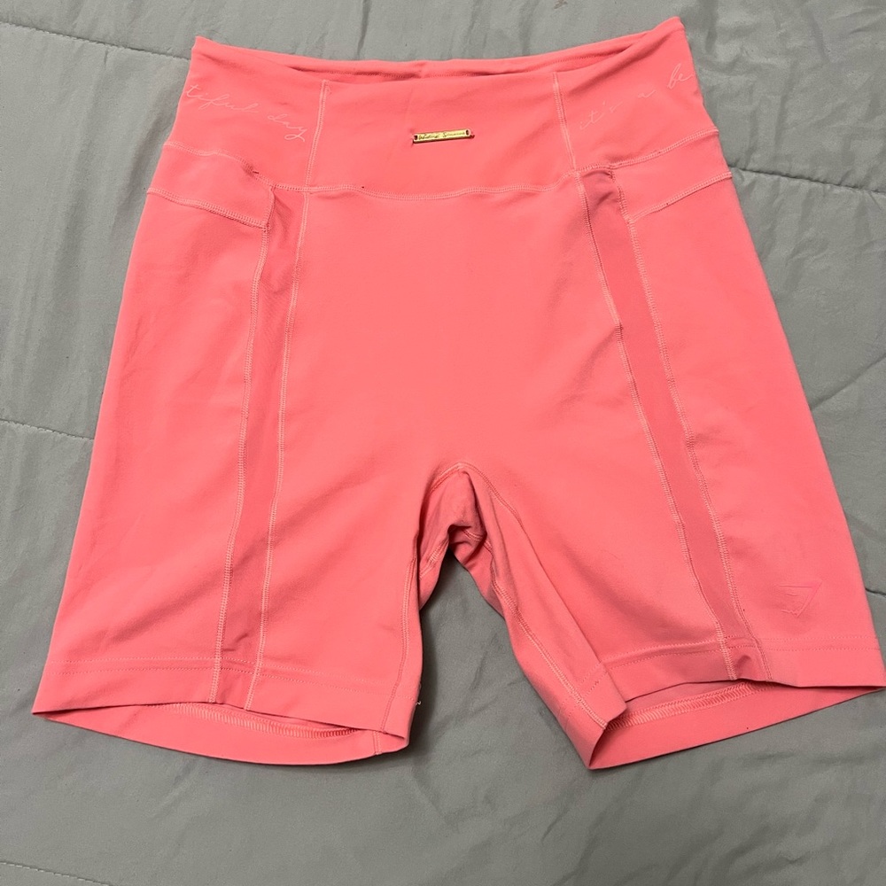 gymshark x whitney simons pink biker shorts